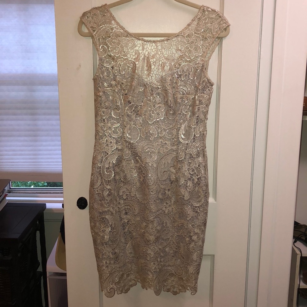 Silver lace dress